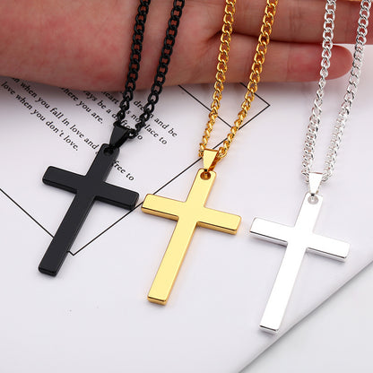 Men's Stainless Steel Cross Pendant Necklace