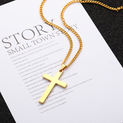 Men's Stainless Steel Cross Pendant Necklace