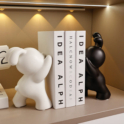 Contemporary Ceramic Rabbit Bookends