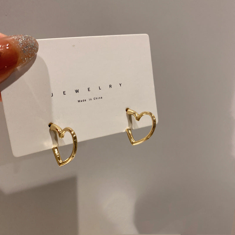 Chic Heart-Shaped Stud Earrings