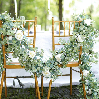 Artificial Eucalyptus Garland with Roses & Gypsophila