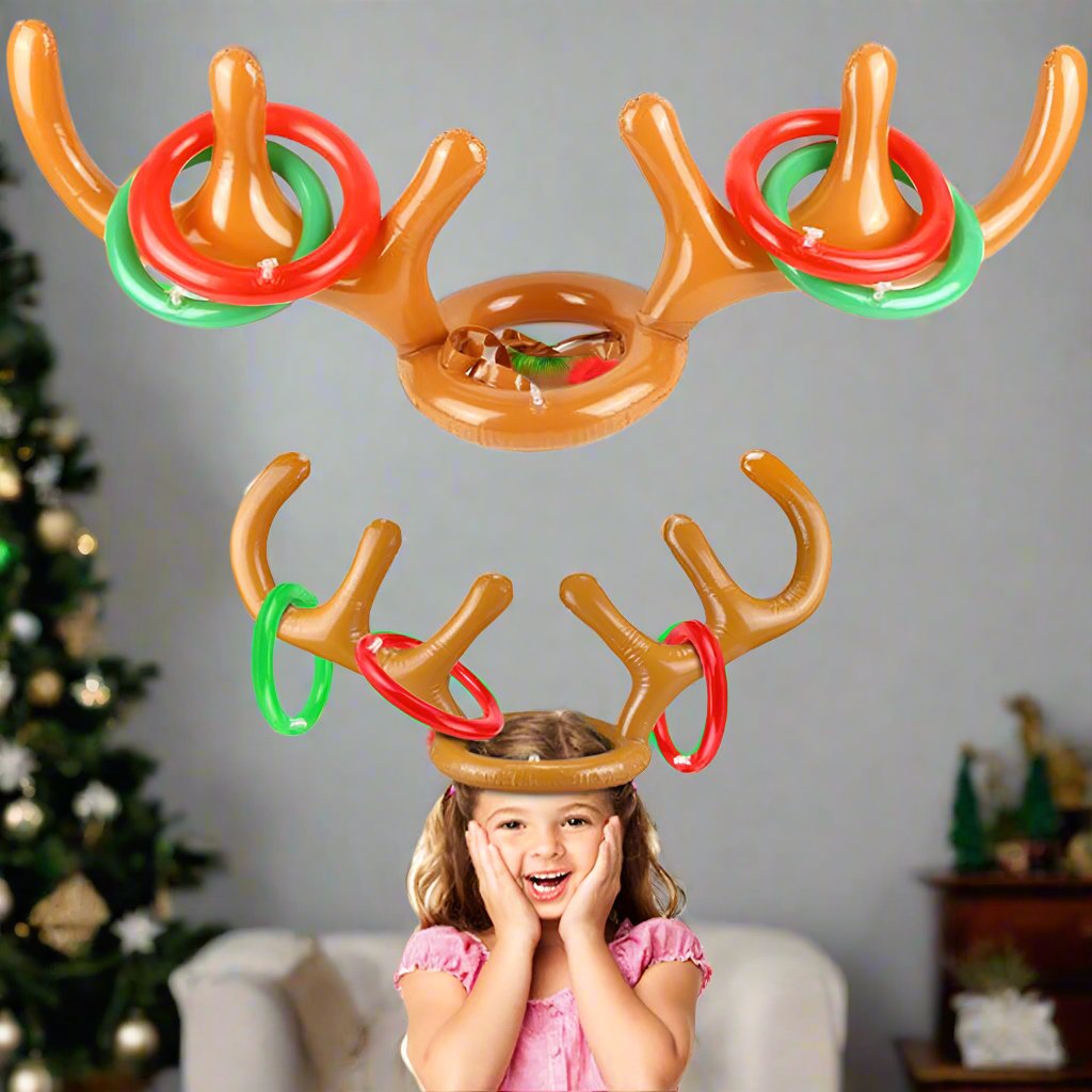 Inflatable Reindeer Antler Ring Toss Game