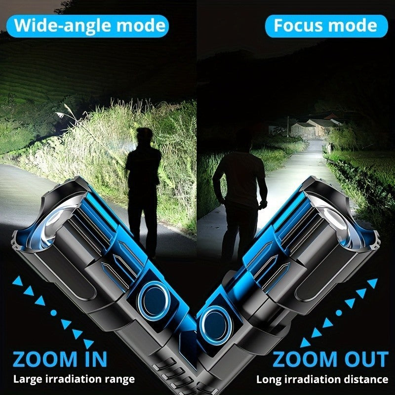 USB Rechargeable Zoom LED Flashlight