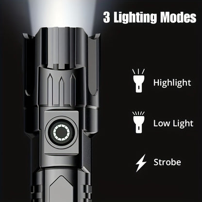 USB Rechargeable Zoom LED Flashlight