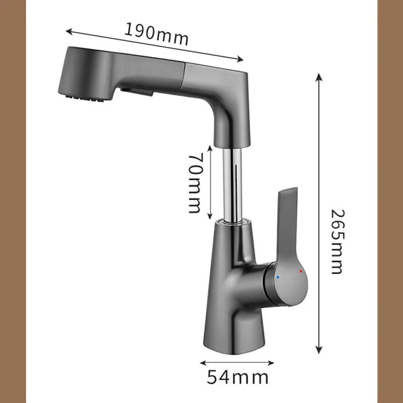 Rotating Retractable Bathroom Faucet