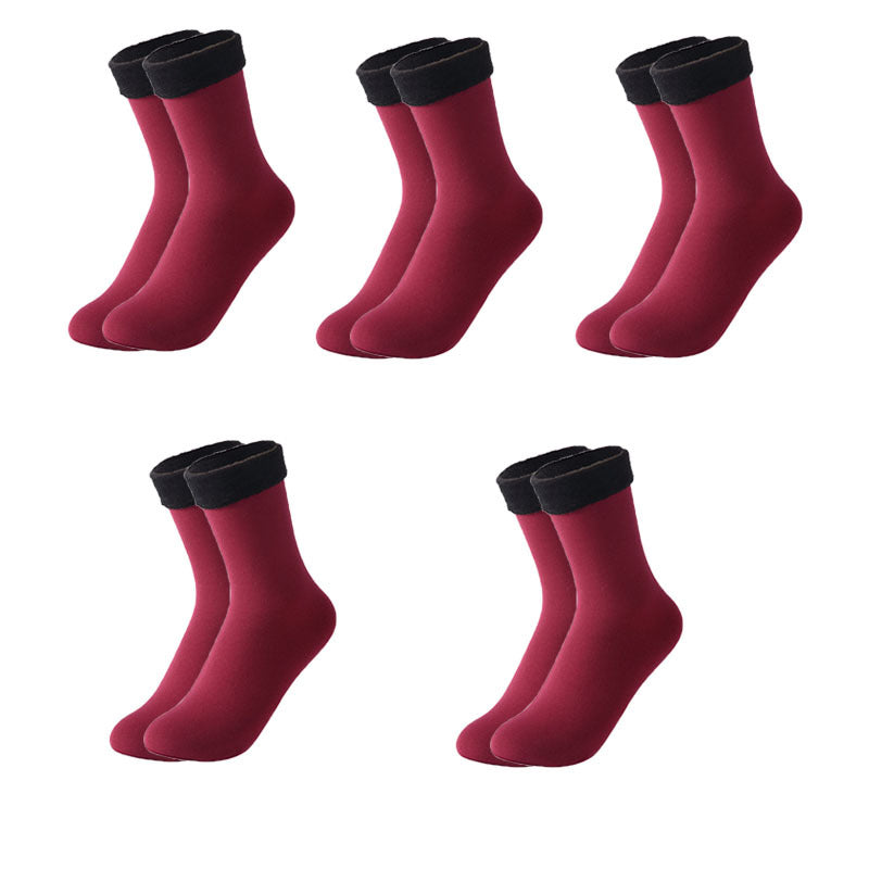 Women's Plush Thermal Mid Tube Socks (5 Pairs)