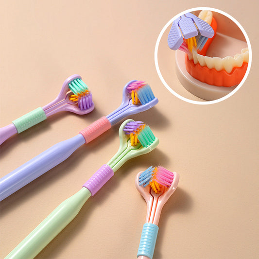 Three-Sided Soft Bristle Toothbrush