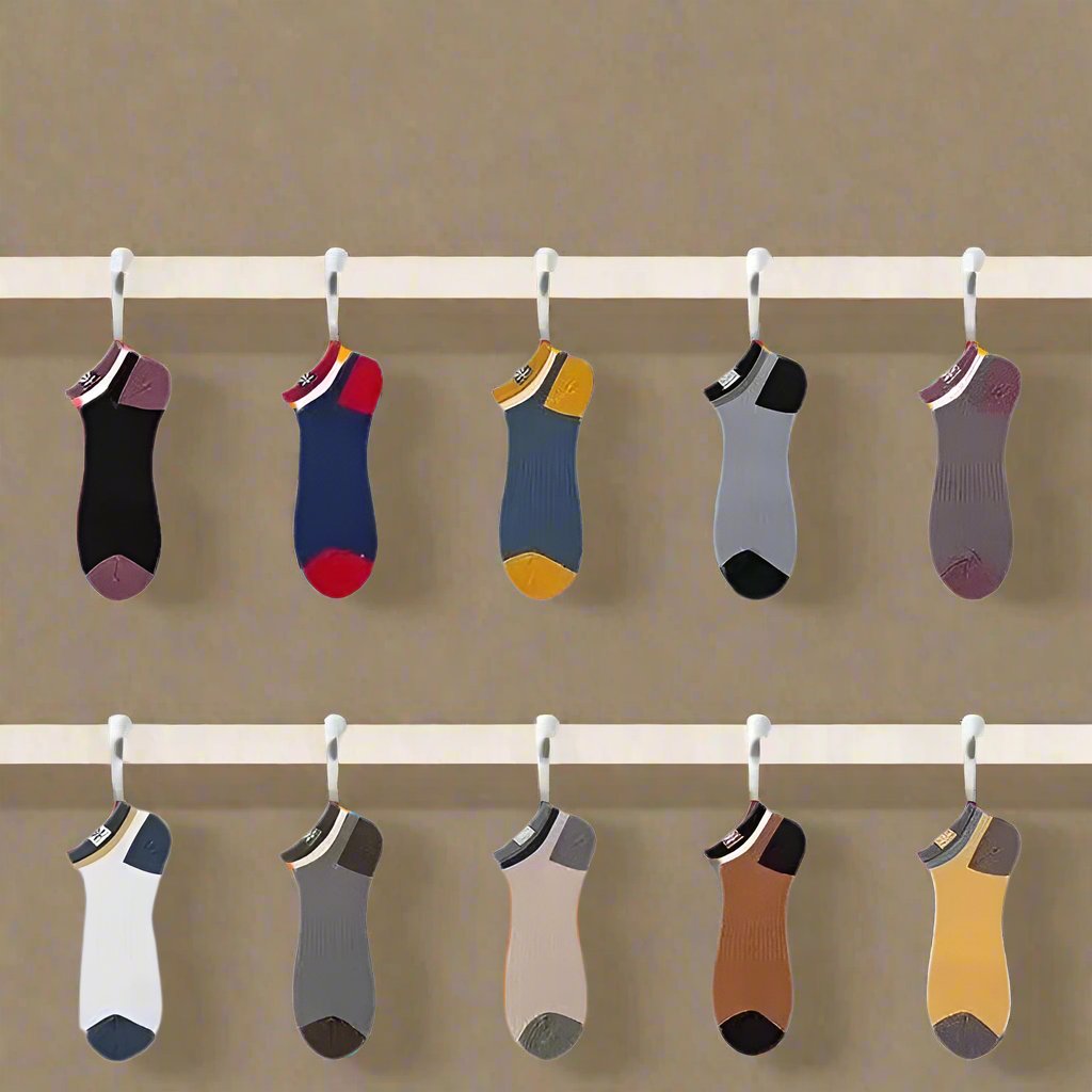 Color Matching Ankle Athletic Socks (10 pairs)