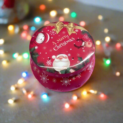 Christmas Candle Round Tin Box