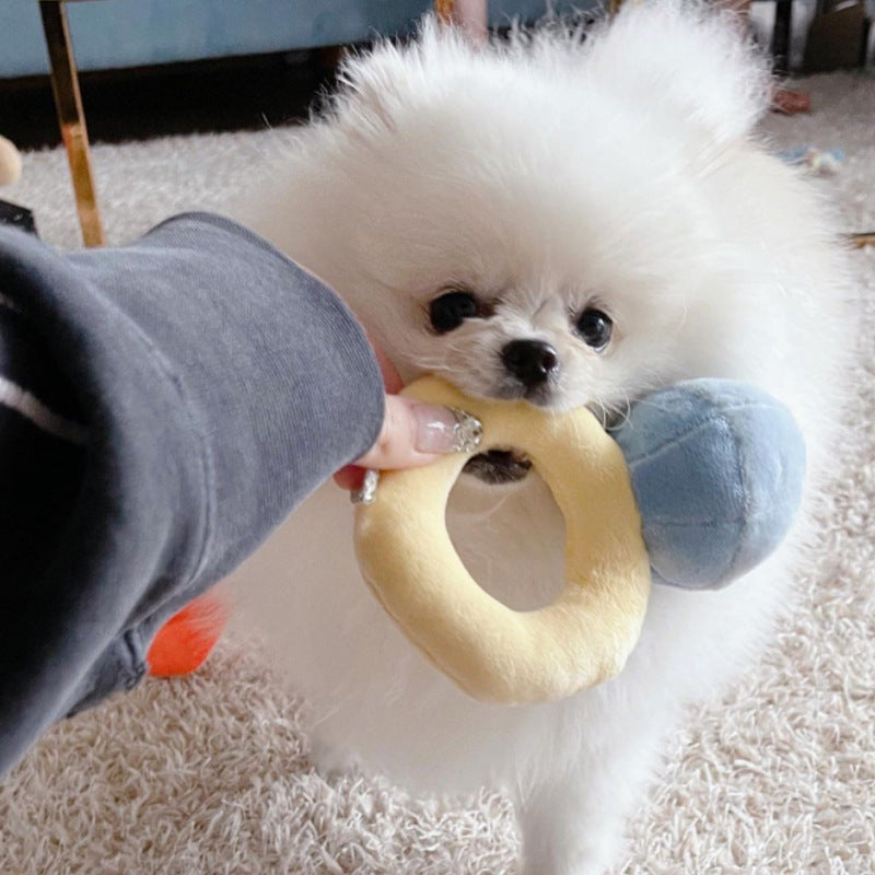 Plush Diamond Ring Dog Toy