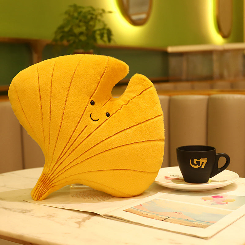 Kawaii Plush Leaf Pillow