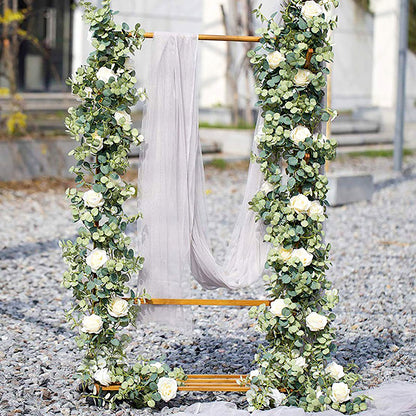 Artificial Eucalyptus Garland with Roses & Gypsophila