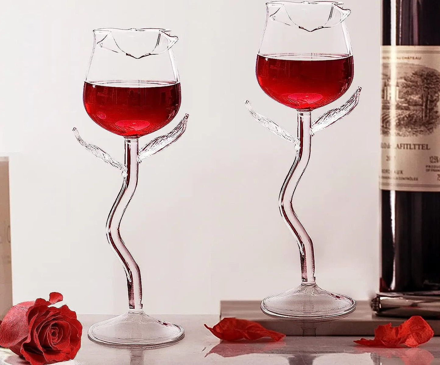 Rose Wine Goblets