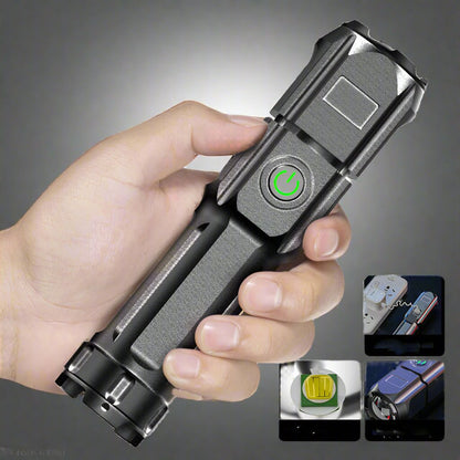 Portable USB Rechargeable Zoom Flashlight