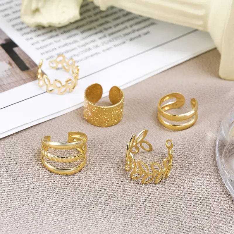 5-PC Leaf Ear Clips Set