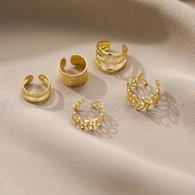 5-PC Leaf Ear Clips Set