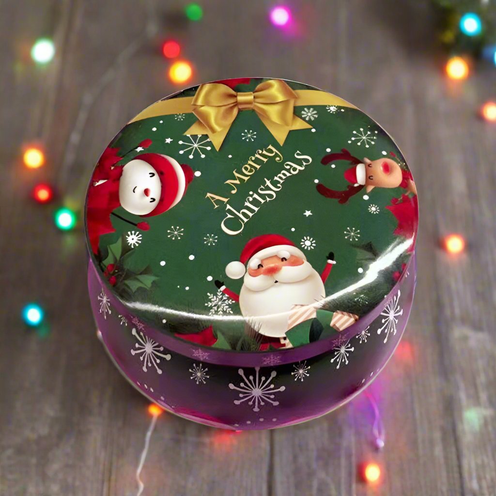 Christmas Candle Round Tin Box