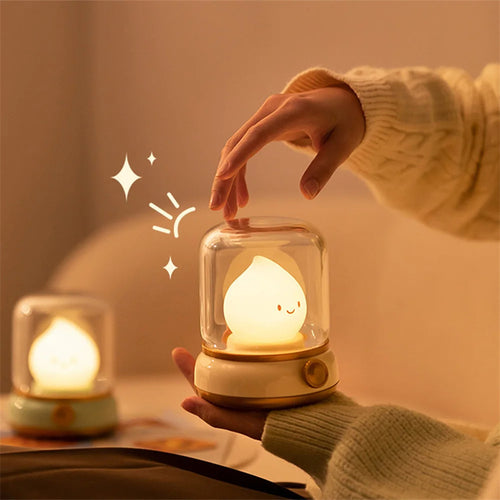 Vintage Flame LED Night Lamp