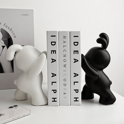 Contemporary Ceramic Rabbit Bookends