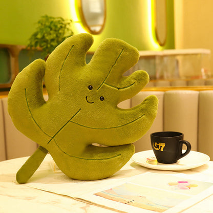 Kawaii Plush Leaf Pillow