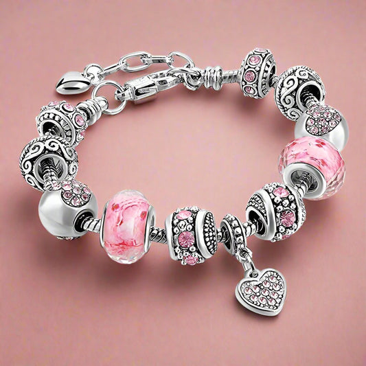 Crystal Heart Beaded Bracelet