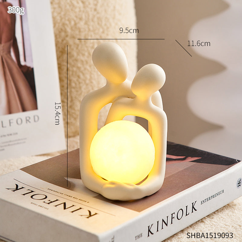 Nordic Couple Table Lamp with 3-Color Light