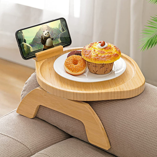 Foldable Bamboo Sofa Arm Tray Table