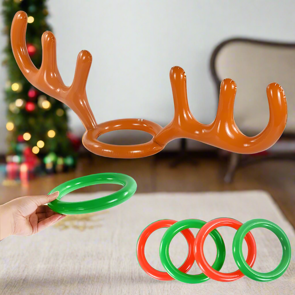 Inflatable Reindeer Antler Ring Toss Game