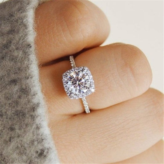 Square Artificial Diamond Ring