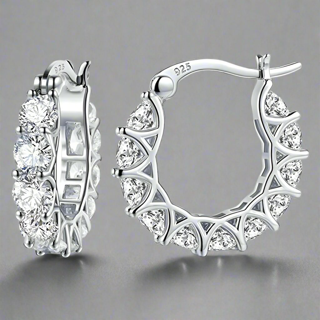 Zirconia Hoop Earrings