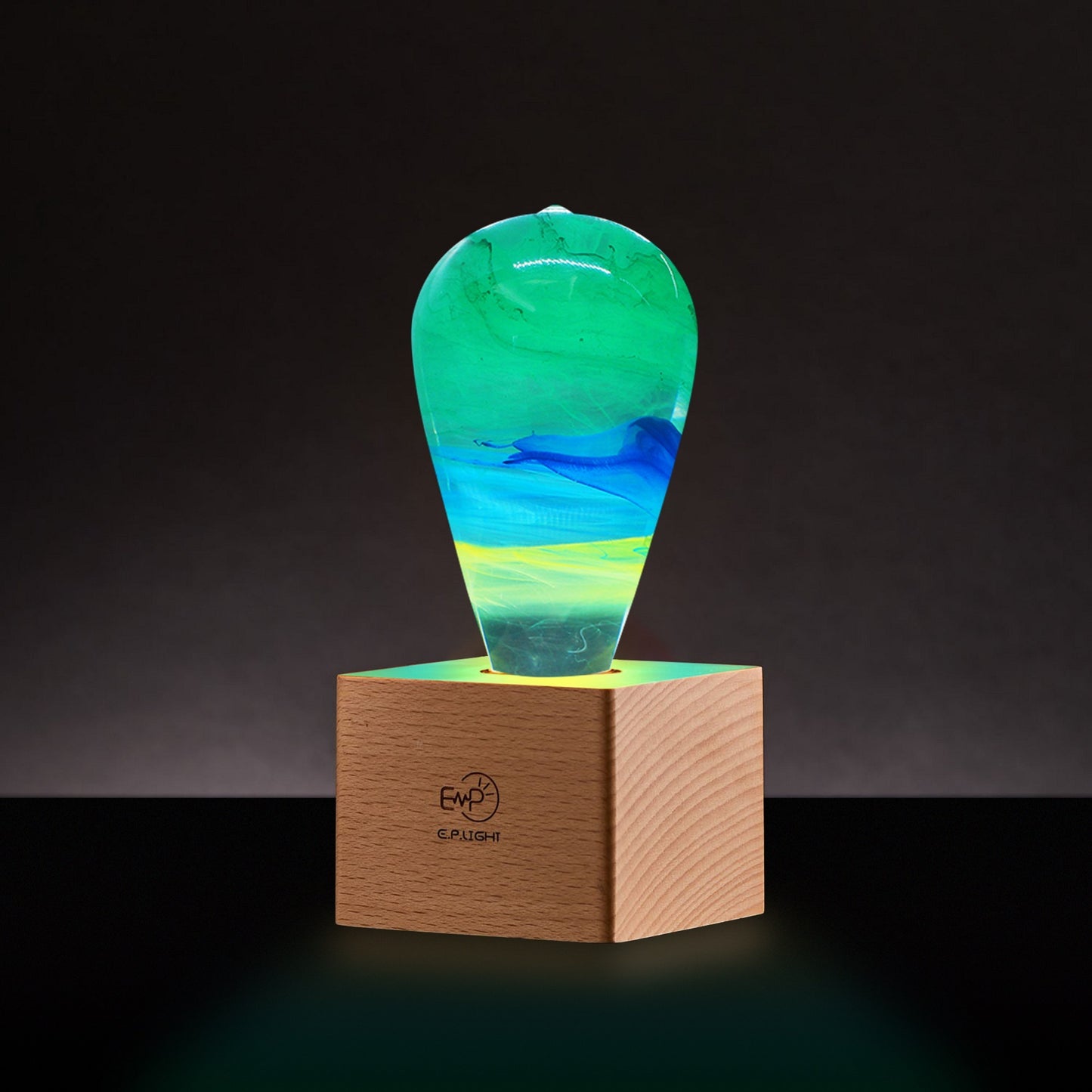 EP Light Resin Wood Table Lamp