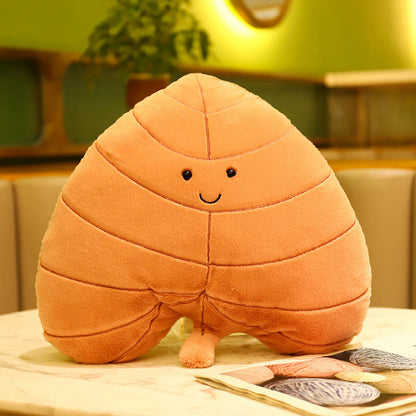 Kawaii Plush Leaf Pillow