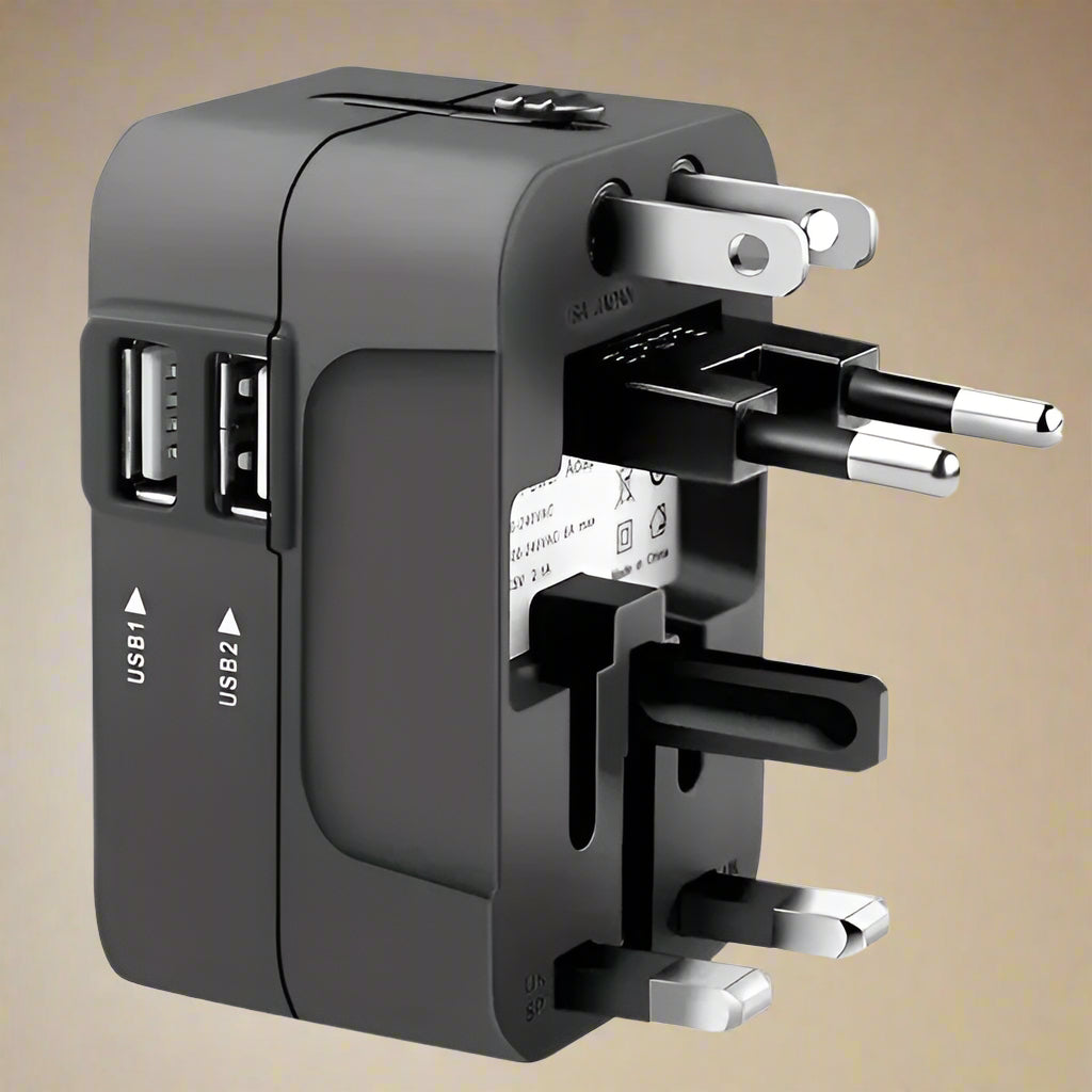 Universal Travel Adapter with Dual USB Ports