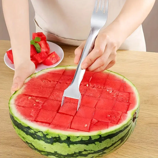 2-in-1 Stainless Steel Watermelon Slicer & Fork