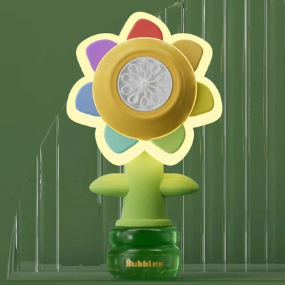 Automatic Flower Bubble Machine with Rotating Lights