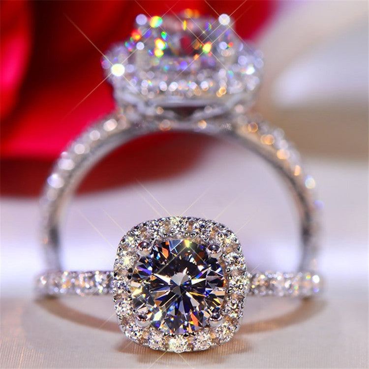 Square Artificial Diamond Ring