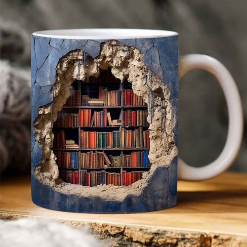 3D Ceramic Bookshelf Mug