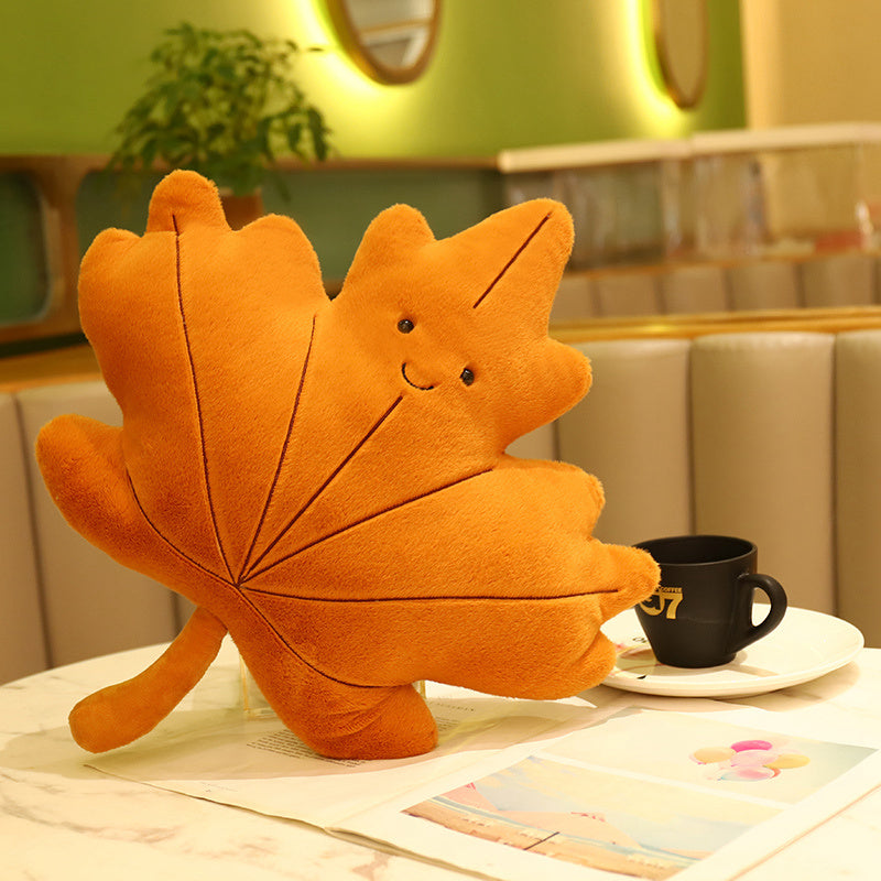 Kawaii Plush Leaf Pillow