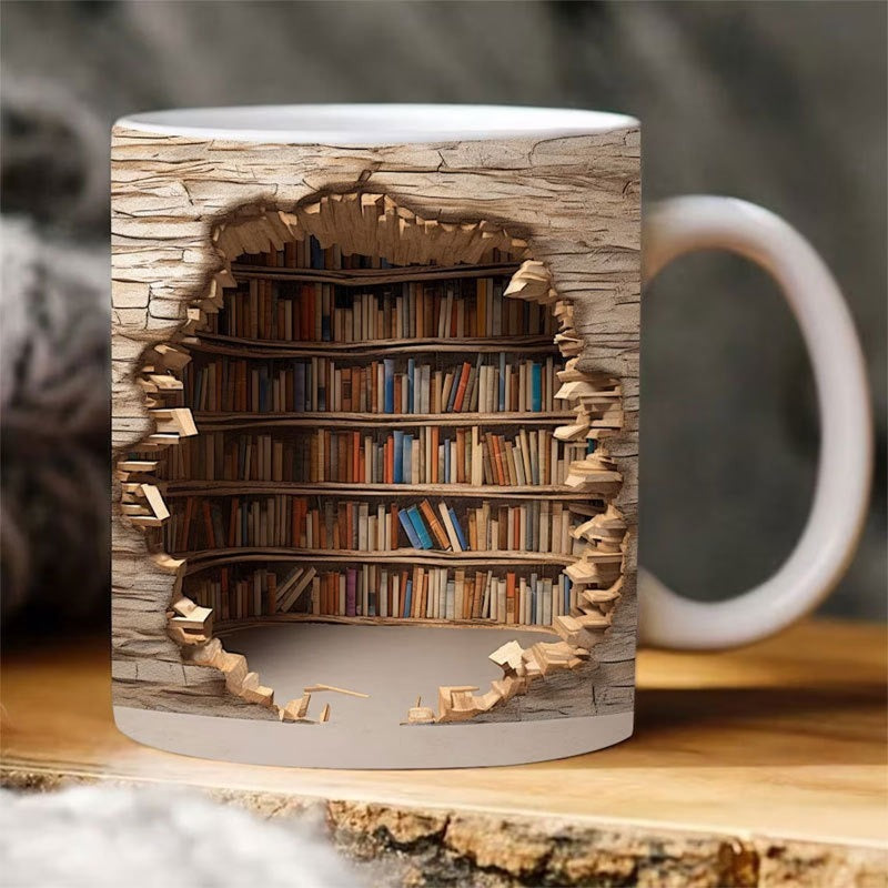 3D Ceramic Bookshelf Mug