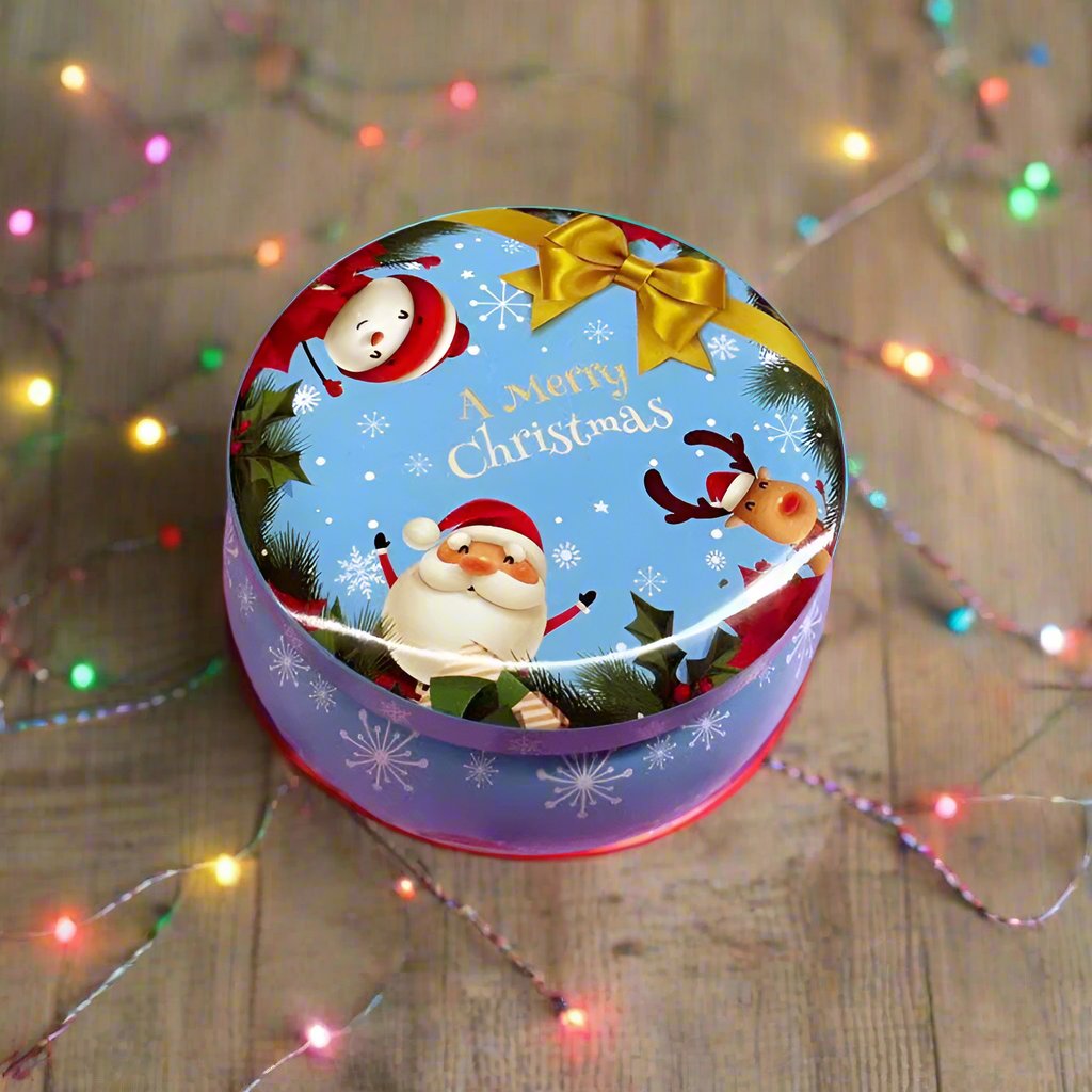 Christmas Candle Round Tin Box