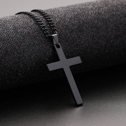 Men's Stainless Steel Cross Pendant Necklace