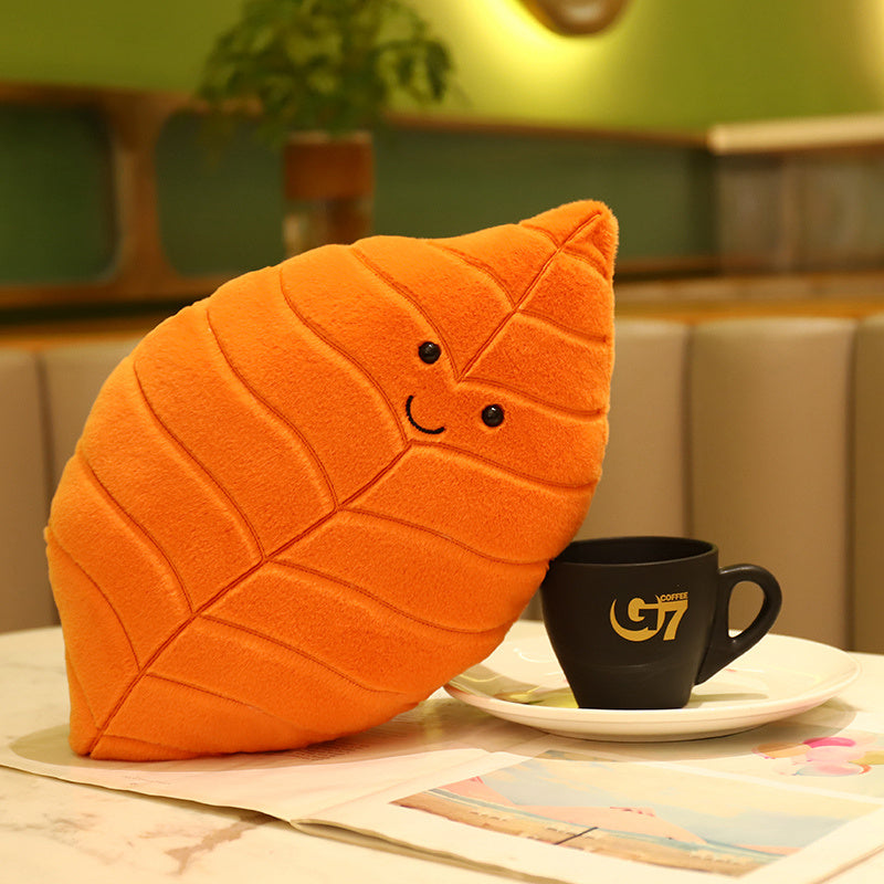 Kawaii Plush Leaf Pillow