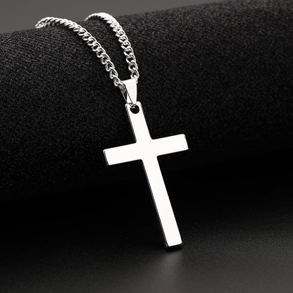 Men's Stainless Steel Cross Pendant Necklace