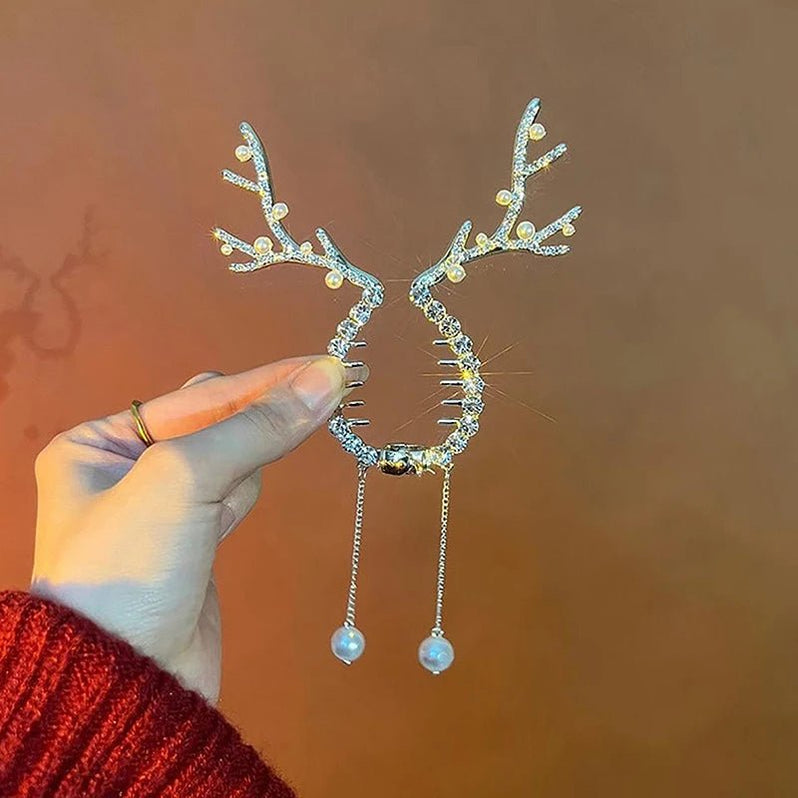 Christmas Deer Antler Hair Clip for Women