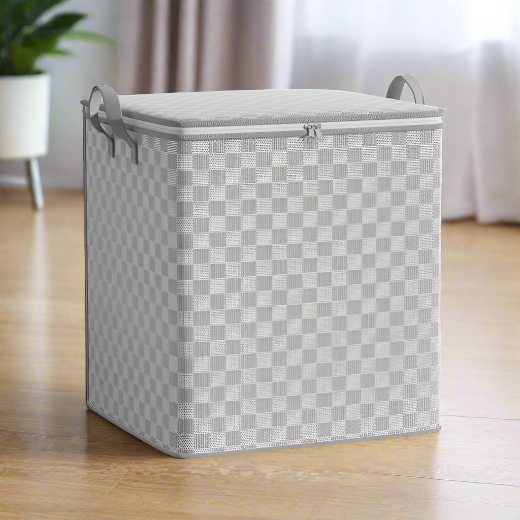 Chessboard Grid Moving Finishing Large Capacity Clothing Storage Bag