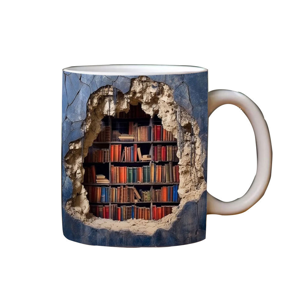 3D Ceramic Bookshelf Mug