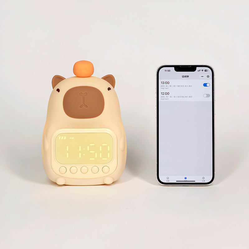 Capybara Rechargeable Night Light Alarm Clock