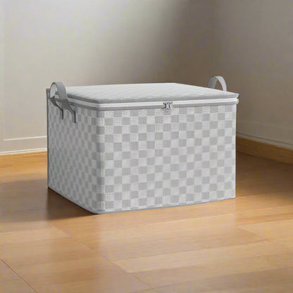 Chessboard Grid Moving Finishing Large Capacity Clothing Storage Bag