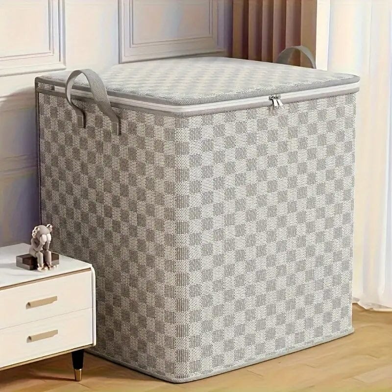 Chessboard Grid Moving Finishing Large Capacity Clothing Storage Bag