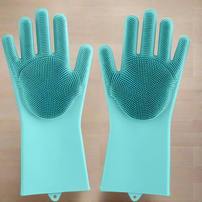 Silicone Dishwashing and Pet Grooming Gloves